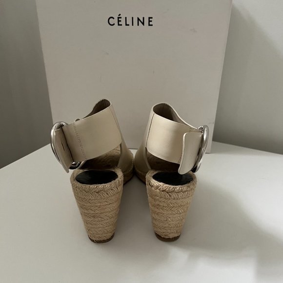 Céline Leather Espadrille Wedge Sandals, by Phoebe Philo - Picture 13 of 16